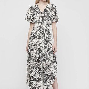 Metallic Floral Smocked Waist Maxi Dress
